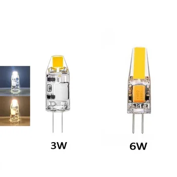 3 W, 6 W, G4 LED 12 U COB žarulje zamjenjuju halogene 30 W 60 W ultra svijetle žarulje-lusteri AC DC hladno/ toplo bijelo