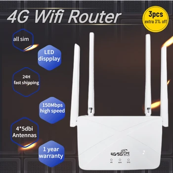 4G wireless Ruter Modem 300 Mb/s Wifi Ruter Modificirana Mobilna Pristupna Točka Za Otključavanje SVIH TELEFONA Sa Utorom za SIM kartice + 5dbi True Antene