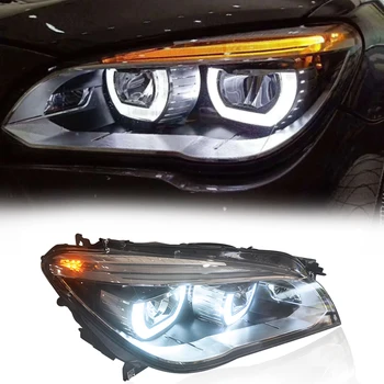 Auto svjetla za nadogradnju serije 7, modificirana od F01 do F02, led svjetla Angel Eye, xenon i prilagodljiva prednja svjetla 2010-2015