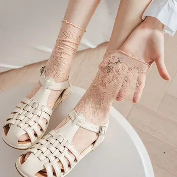 Držači čarapa, выдалбливают mrežaste prozračna slobodan duge čarape, ženske korejski trendy ljeto tanke prozračne berba čarape za posadu u stilu харадзюку