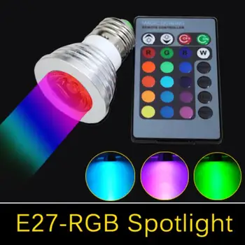 E27 RGB Led Reflektor 4 Watt led Svjetiljka GU10 GU5.3 MR16 led RGB Žarulju velike Snage 16 Promjena Boje Ukras Kuće Daljinsko Upravljanje