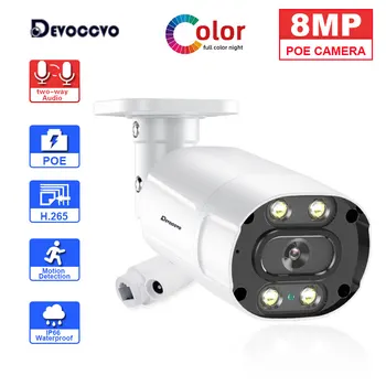 Full color kamera sigurnosti noćni vid POE 4K vanjski metalni dvostrani audio IP kamera cctv Sustav za video nadzor 8MP IP kamera