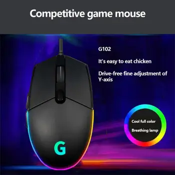 Gaming miš G102 Gaming miš 6 tipki 8000 dpi Žičano gaming miš za makro fotografiju s RGB pozadinskim osvjetljenjem za PC