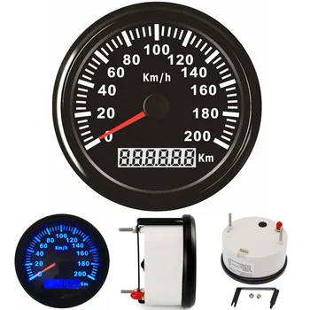 GPS Brzinomjera Senzori 0-200 km/h 85 mm Pokazivači brzine Vodootporni LCD senzora brzine s plavim pozadinskim osvjetljenjem 9-32 U dc adapter sa antenom