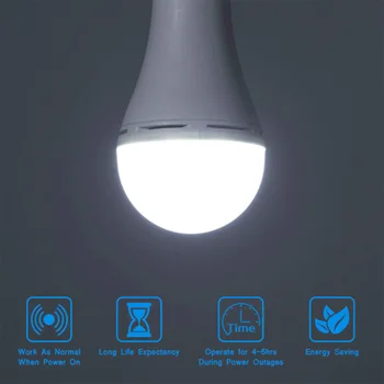 Hitne žarulja E27 led Punjiva lampa sa backup baterijom Led žarulja 7 W [na lageru u SAD-u] Hitne žarulja E27 led Punjiva lampa sa backup baterijom Led žarulja 7 W [na lageru u SAD-u] 4