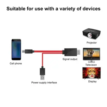 Kabel koji je kompatibilan s Micro USB 11pin i HDMI Kabel adapter, Kompatibilan sa rezolucijom od 1080 HD, Kabel-converter je kompatibilan sa HDMI, Android