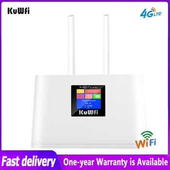 KuWFi 150 Mbit/s Wireless Router 4G LTE i Wifi Router Mobilna Pristupna Točka Sa sim karticom Port WAN/LAN Vanjska Antena S Pametnim Zaslona
