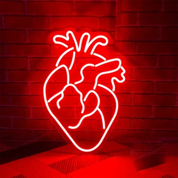 Ljudsko Srce Po Mjeri Neonska Reklama Led Lampica Bar Spavaća soba Ured Shop Zidni Ukras LED Neonski Art Goblena za Dnevni boravak Lampe