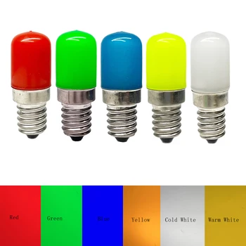 Mini E12 E14 T18 Žarulja Za Hladnjak Poklopac RAČUNALA AC 110 v 220 v Lampa za zamrzivača 2 W Žarulja Crvena Zelena Plava Žuta Hladno/Toplo Bijelo