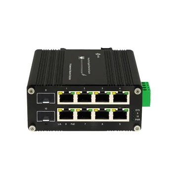 Mini industrijski Ethernet preklopnik na 8 portova sa 2 SFP 8-portni 10/100/1000 Mbit/s DIN Unmanaged/managed mrežni prekidač