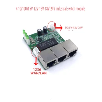 Mini PCBA 4 porta Mrežne mini modul preklopnik ethernet 10/100 Mb/s 5 12 15 18 24 U