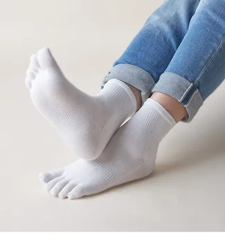 Muške čarape sa pet prstiju od čistog pamuka u stilu харадзюку, kratke običan poslovni svakodnevne sportske čarape, bešavne четырехсезонные čarape sa čarapama
