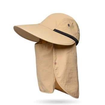 Najlon muška ženska ljetna šešir sa sjenilom za sunce, быстросохнущая prozračna zaštitnu kapu za ribolov sa širokim poljima i udaljiti ventilom na vratu