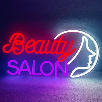 Neonska svjetla firma salon za uljepšavanje, led neonska reklama, soba za šišanje noktiju, rotirajući neonska reklama, sjajna reklama, dekoracija zidova trgovine