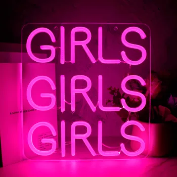 Neonski natpisi za djevojčice, zidna dekoracija za djevojčice, neon light reklama, led znak za spavaće sobe, neon riječi, cool neonska reklama, slatka neonske svjetiljke