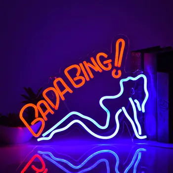 Neonski znak Bada Bing za djevojčice za dekor zidova led neonski lampa sa napajanjem iz USB neon umjetničke znakovi za pub, trgovine, zurke u muškoj pećini