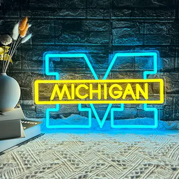 Neonski znak Michigan Led neon lampa za kuću, sportske dvorane, piva bara, pub, soba za opuštanje