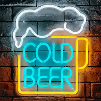 Neonski znak trgovine hladno pivo, bara, restorana, hotela, ukrasni svijećnjak, neonske zid spavaće sobe, kuhinja, pojedinac dekor, noćno svjetlo USB