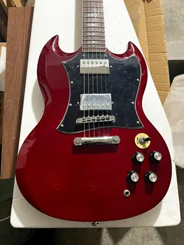Novost 2023 godine!!! Standardna električna gitara SG bordo-crvene boje, čvrsta konstrukcija, inlay igraju sjajno, brzo biserima, vrat od ružinog drveta,