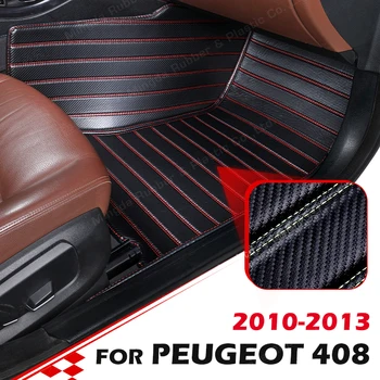 Običaj tepisi od karbonskih vlakana za Peugeot 408 2010 2011 2012 2013 tepih za noge auto oprema za interijer