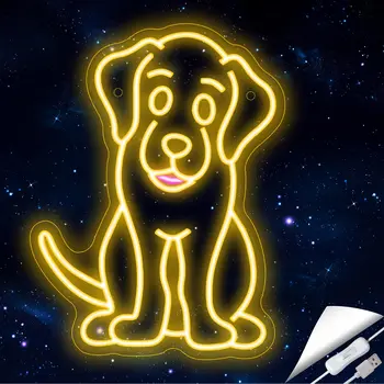 Oblik noćna svjetiljka sa slikom anime psi Neonski znak na rezervacije za Kawaii Room Decor Bar Store Neonski ukrasni svijećnjak