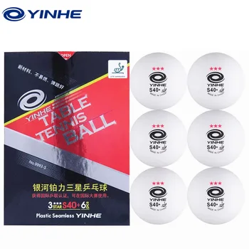 Originalni 3-Zvjezdice Bešavne Loptice za Stolni Tenis YINHE Galaxy Od Plastike S40 +, Odobrio ITTF, Bijele Poli Loptice Za Ping-Pong