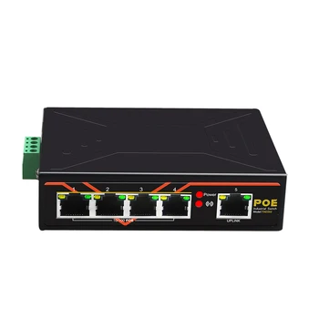 POE switch sa 5 portova, 10/100 Mb/s, industrijski prekidač Fast Ethernet, mrežni prekidač na DIN šinu