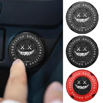 Poklopac gumb za pokretanje motora od legure, čvrste i trajno zaokretni zaštitni poklopac, dizajn nasmijana lica za ukrašavanje automobila