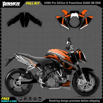 PowerZone za custom timske slikovne pozadine, prepoznatljivim znakovima, set naljepnica za motocikl KTM 05-16 DUKE 990 07-13 990R 003