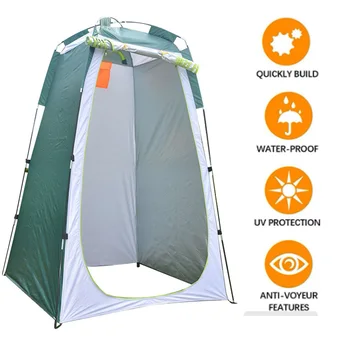 Prijenosni šator za kampiranje na otvorenom, šator za duša, jednostavna kapa za kupanje, garderoba za presvlačenje, šator za mobilni wc-šator za ribolov, fotografije