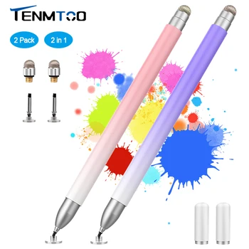 Tenmtoo 2 u 1, olovka, dodir olovke za tablet, mikrofon visoke osjetljivosti i olovka za iPad savjete iz diska i vlakana za iPad Samsung Xiaomi, olovke za tablet