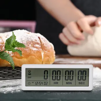 Veliki digitalni sat sa timera odbrojavanja dana - odbrojavanje do 999 dana za diplomski laboratorijske hrane (bijela)