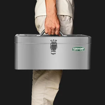 Višenamjenska Kutija Za Alat Organizator Vodootporan Limeni Kovčeg Prikladan Za Piće Prazan Kofer Veliki Opreme Home Auto Radni Spremnik Za Pohranu Alata