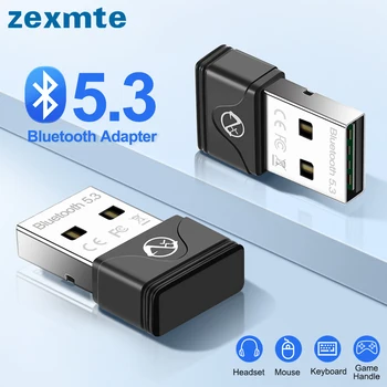 Zexmte Bluetooth 5.3 Adapter USB Bluetooth 5.1 5.0 key za PC, zvučnik, bežični miš, tipkovnica, glazbeni аудиоприемник adaptador