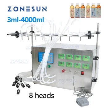 ZONESUN 8-головный električna pumpa s digitalnim upravljanjem, stroj za flaširanje tečnosti, парфюмерная voda, sok, eterično ulje, oprema za hranu pića