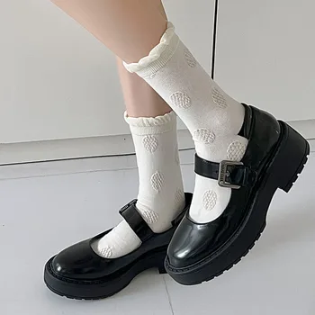 Ženske čarape u japanskom stilu, JK Lolita Kawaii, slatka čarape sa volanima, ženstvene crno-bijele čarape za školsku djecu u koledž stilu Ženske čarape u japanskom stilu, JK Lolita Kawaii, slatka čarape sa volanima, ženstvene crno-bijele čarape za školsku djecu u koledž stilu 4